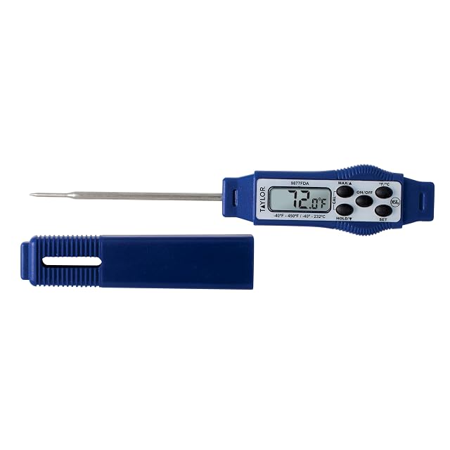 Taylor compact pen style waterproof digital kitchen meat thermometer in grey