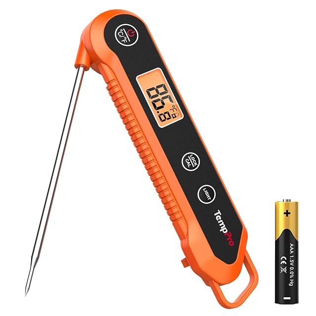 TempPro TempSwift IPX6 waterproof digital meat thermometer with folding probe