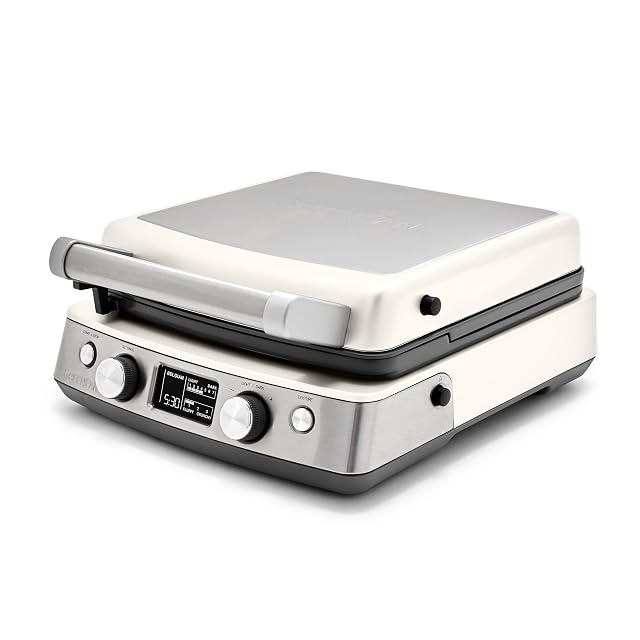GreenPan Elite four square waffle maker with ceramic nonstick plates in cream white