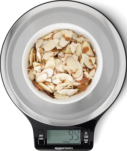 Amazon Basics digital kitchen scale with stainless platform and LCD display