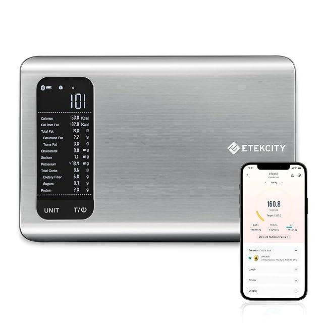 Etekcity food kitchen scale with nutritional calculator and smartphone app