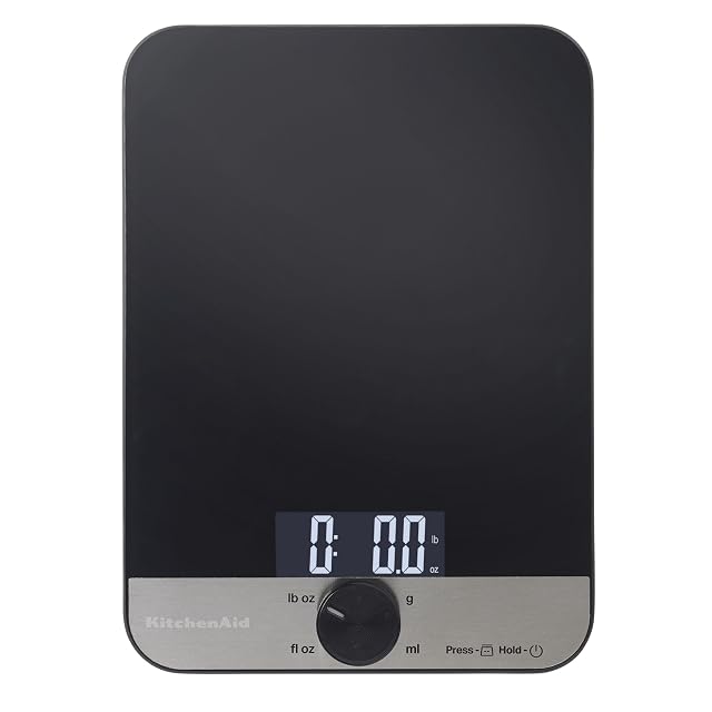 KitchenAid KQ908 black glass surface digital kitchen and food scale