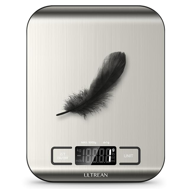 Ultrean 304 stainless steel digital kitchen food scale with LCD display