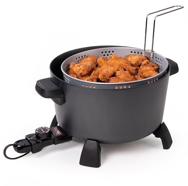 Presto 06009 Kitchen Kettle XL 10 quart multi-cooker with glass cover and basket