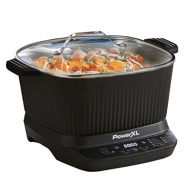 PowerXL STIRMAX 7.5 quart digital multi-cooker with automatic stirring paddle
