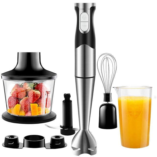 NWOUIIAY 6-in-1 stick blender set with chopper, bowl and whisk