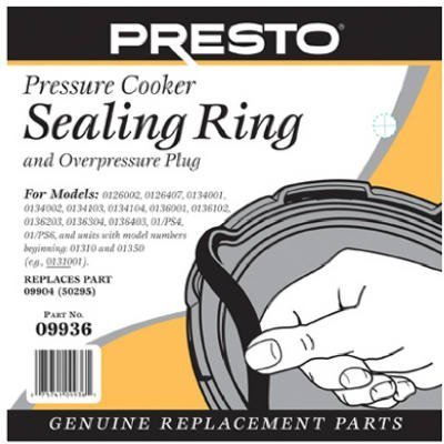 Presto black pressure cooker sealing ring with automatic air vent 6 quart