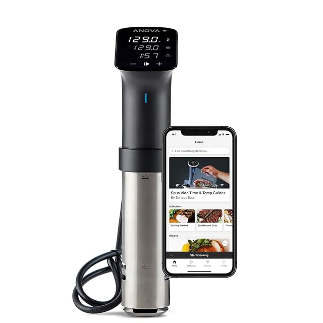 Anova Culinary Precision Cooker Pro stainless steel sous vide circulator black and silver