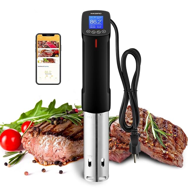 Inkbird ISV-100W WiFi sous vide cooker with LCD touchscreen