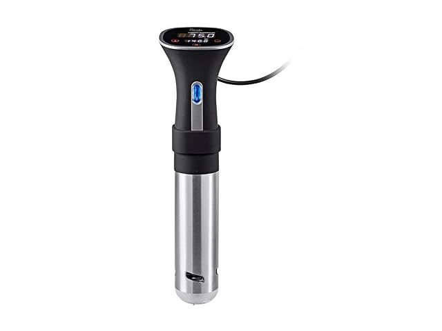 Monoprice Strata Home sous vide immersion cooker black and silver with LED touch screen