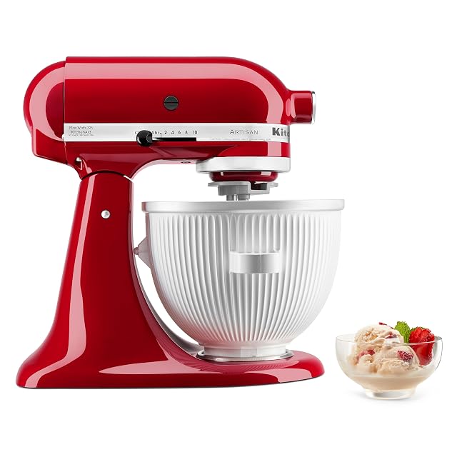 KitchenAid KSMICM ice cream maker attachment two quart bowl and dasher