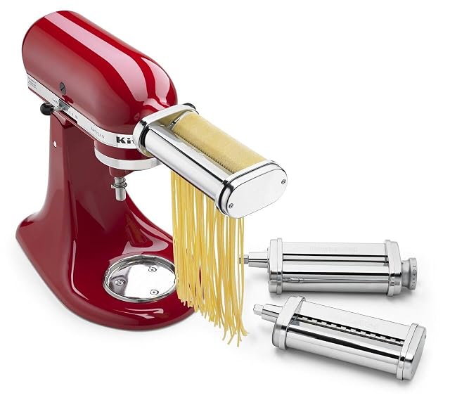 KitchenAid KSMPRA three piece pasta roller and cutter set stainless steel