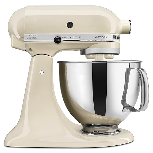KitchenAid Artisan 5 quart tilt head stand mixer in almond cream