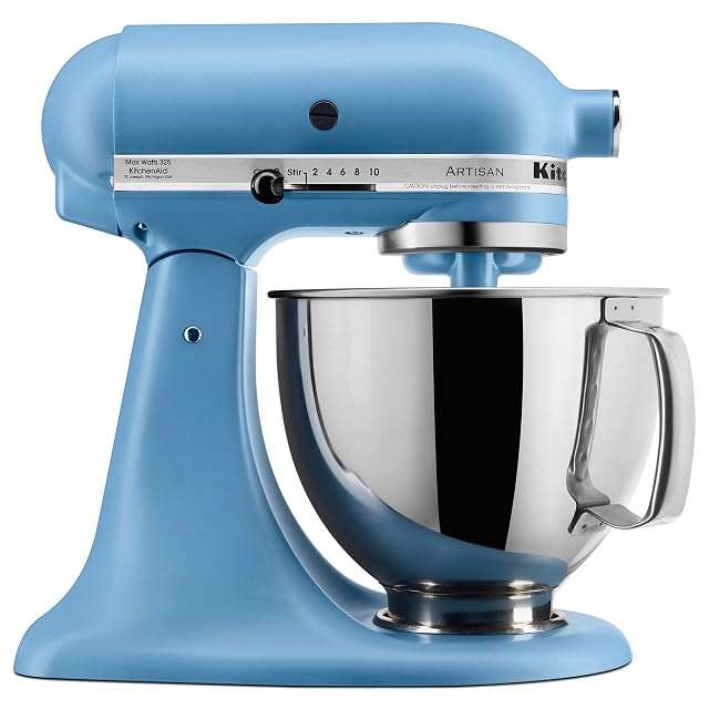 KitchenAid Artisan 5 quart tilt head stand mixer in blue velvet