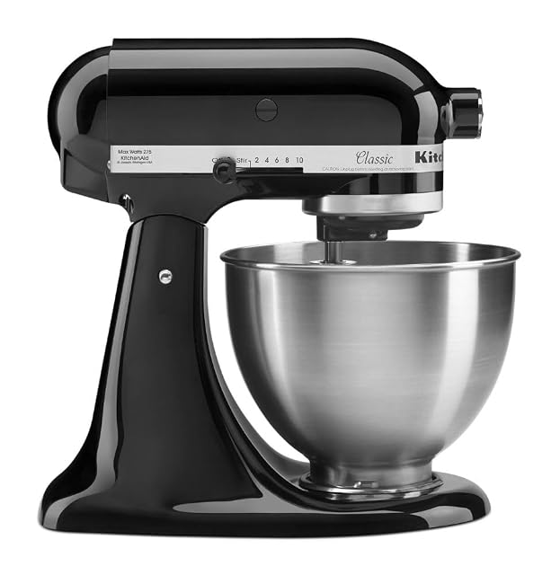 KitchenAid Classic Series 4.5 quart tilt head stand mixer in onyx black