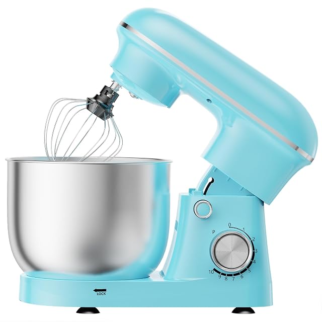 OLIXIS 6.3 quart tilt-head stand mixer with multi-function bowl cover