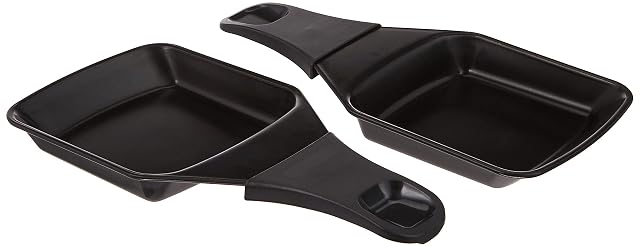 Pair of Tefal XA400202 square black non-stick raclette pans