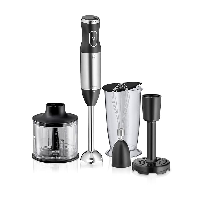 WMF Kult X five-piece stick blender set in Cromargan stainless steel
